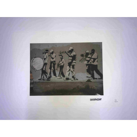 Zestaw offsetowy litografii Banksy'ego o wymiarach 50x35 cm z podpisem, wydanie POW