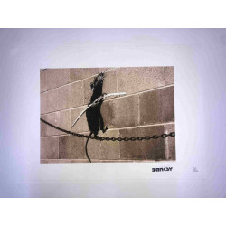 Zestaw offsetowy litografii Banksy'ego o wymiarach 50x35 cm z podpisem, wydanie POW