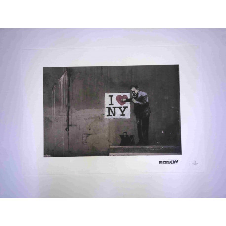 Zestaw offsetowy litografii Banksy'ego o wymiarach 50x35 cm z podpisem, wydanie POW