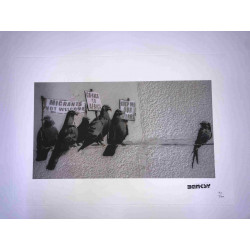 Zestaw offsetowy litografii Banksy'ego o wymiarach 50x35 cm z podpisem, wydanie POW