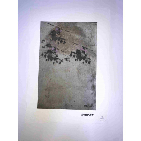 Zestaw offsetowy litografii Banksy'ego o wymiarach 50x35 cm z podpisem, wydanie POW