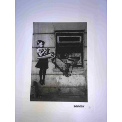 Zestaw offsetowy litografii Banksy'ego o wymiarach 50x35 cm z podpisem, wydanie POW
