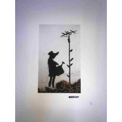 Zestaw offsetowy litografii Banksy'ego o wymiarach 50x35 cm z podpisem, wydanie POW