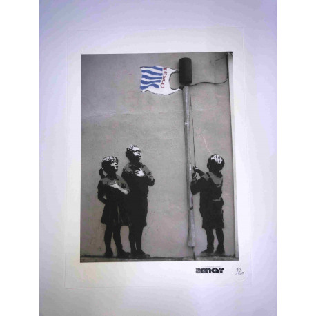 Litografía de Banksy off set 50x35 cm sello de firma edición POW
