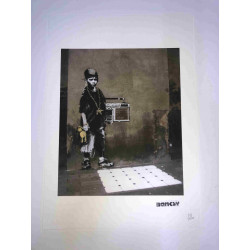 Zestaw offsetowy litografii Banksy'ego o wymiarach 50x35 cm z podpisem, wydanie POW