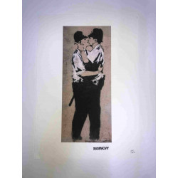 Zestaw offsetowy litografii Banksy'ego o wymiarach 50x35 cm z podpisem, wydanie POW