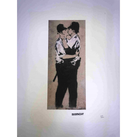 Zestaw offsetowy litografii Banksy'ego o wymiarach 50x35 cm z podpisem, wydanie POW