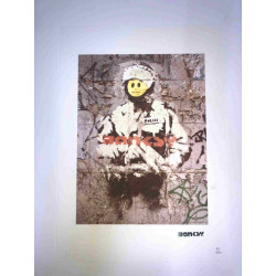Zestaw offsetowy litografii Banksy'ego o wymiarach 50x35 cm z podpisem, wydanie POW