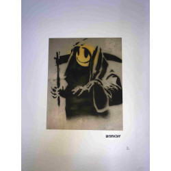 Zestaw offsetowy litografii Banksy'ego o wymiarach 50x35 cm z podpisem, wydanie POW