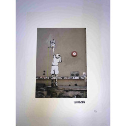Banksy-lithografie off-set 50x35 cm handtekeningstempel POW-editie