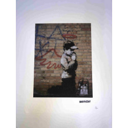 Zestaw offsetowy litografii Banksy'ego o wymiarach 50x35 cm z podpisem, wydanie POW
