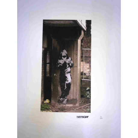 Zestaw offsetowy litografii Banksy'ego o wymiarach 50x35 cm z podpisem, wydanie POW