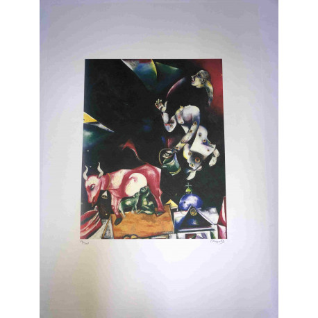 Litografia de Marc Chagall fora do set tamanho 50x70 cm